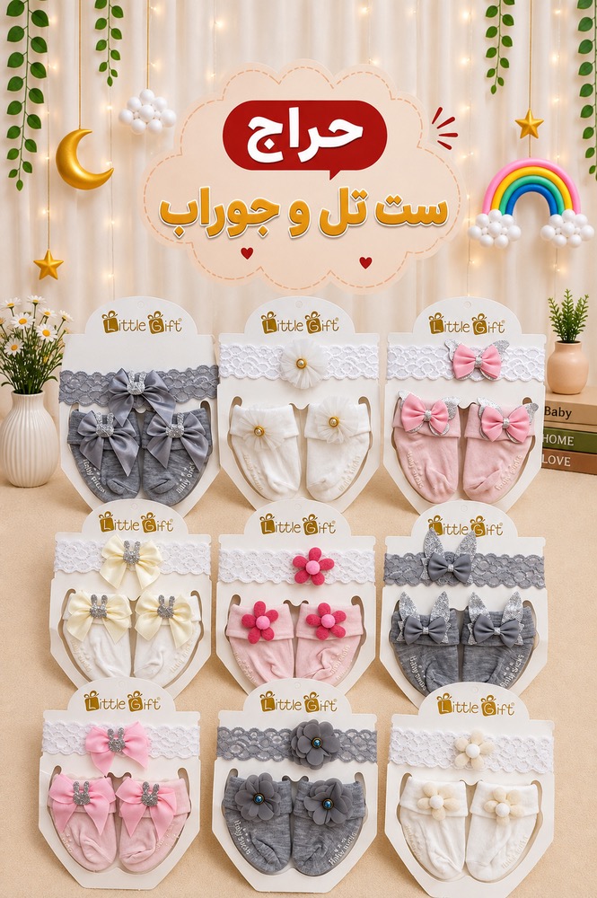 IMG_3513 حراج ست تل و جوراب دخترونه دلبر - Image 1
