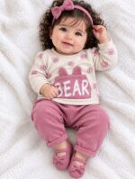 حراج بلوز شلوار کبریتی «خرس جیب صورتی)